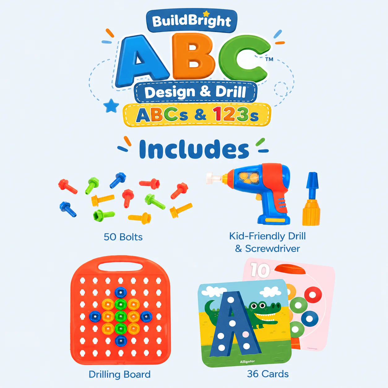 BuildBright ABC™ - Design & Drill ABCs & 123s - Image 7