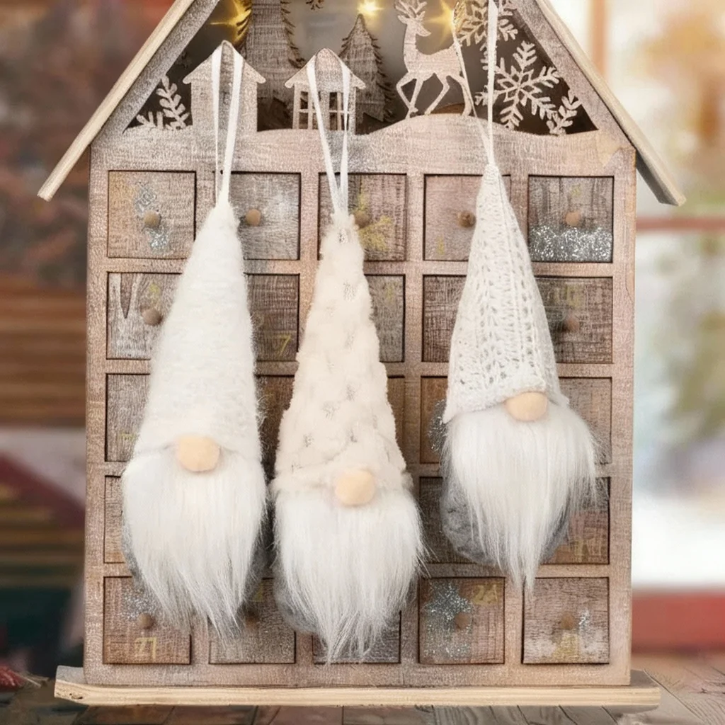 Cozy Christmas Gnome Trio – Plush Ornaments - Image 10
