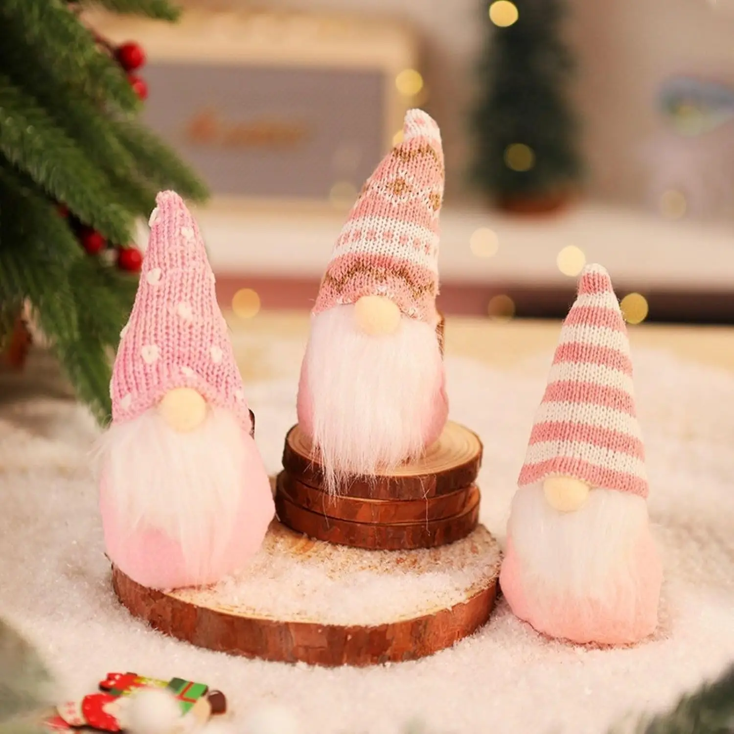 Cozy Christmas Gnome Trio – Plush Ornaments - Image 5