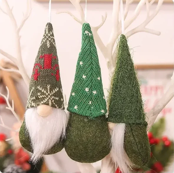 Cozy Christmas Gnome Trio – Plush Ornaments - Image 7