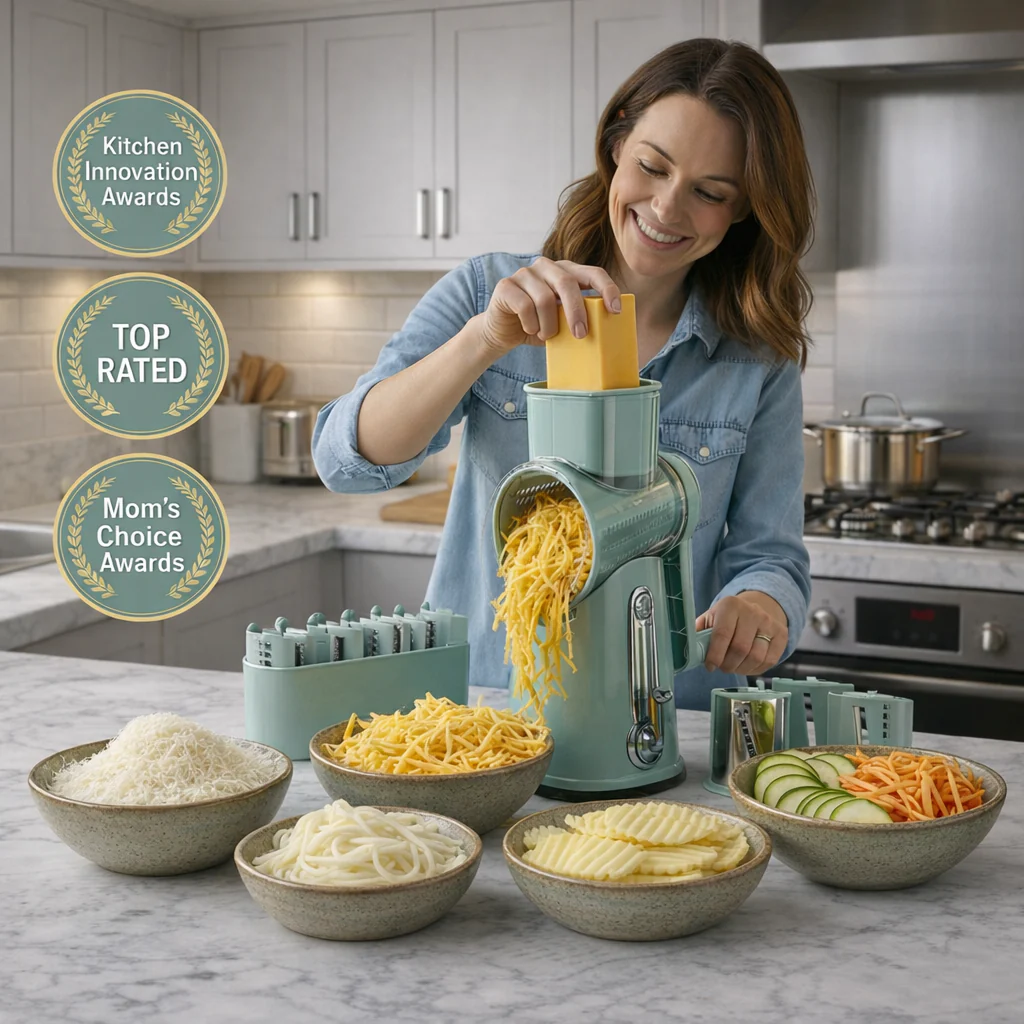 GrateGourmet™️ - 5 in 1 Rotary Cheese Grater