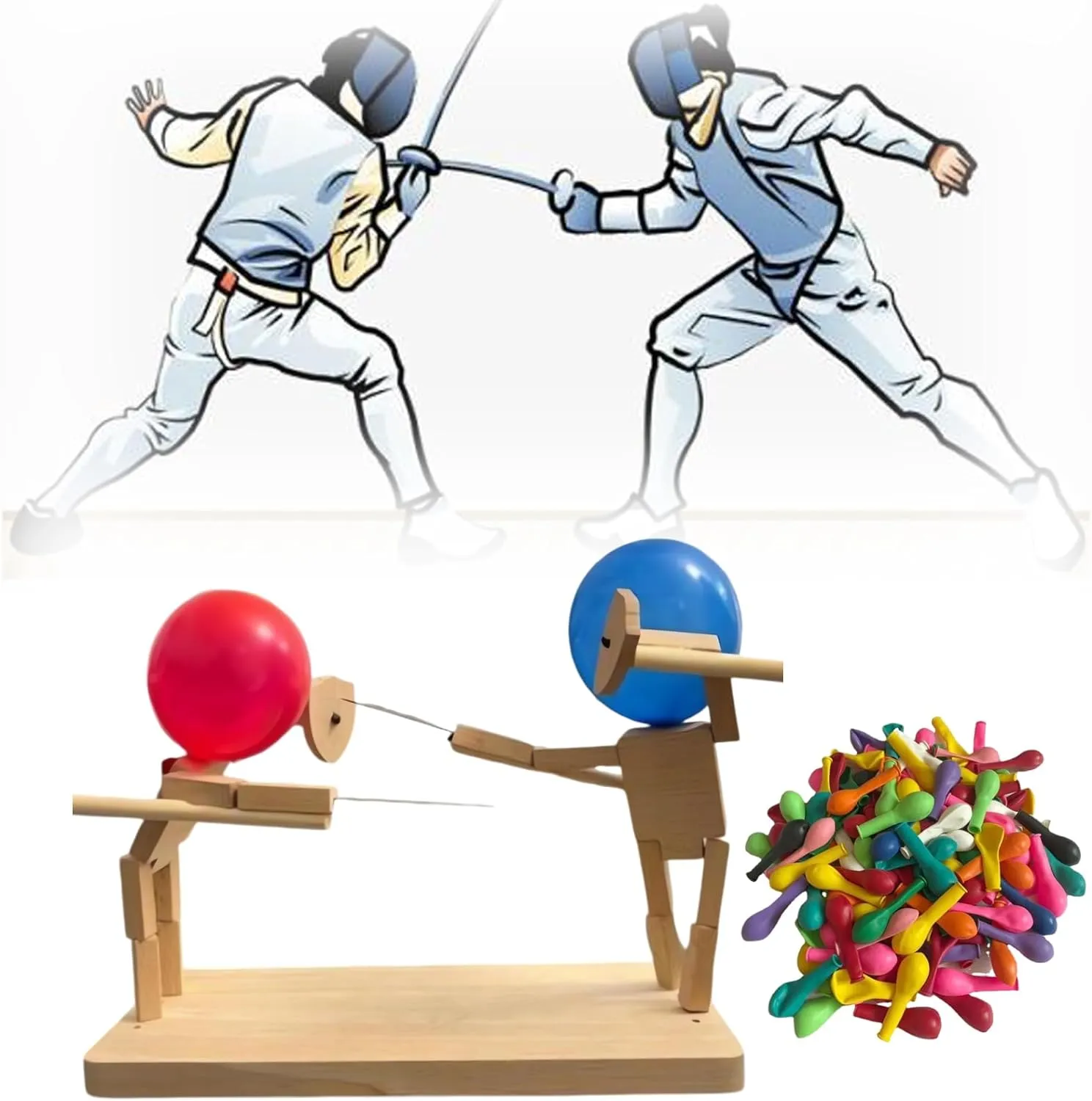 BalloonBrawlers™️ – Handmade Wooden Fighter Puppets - Image 3