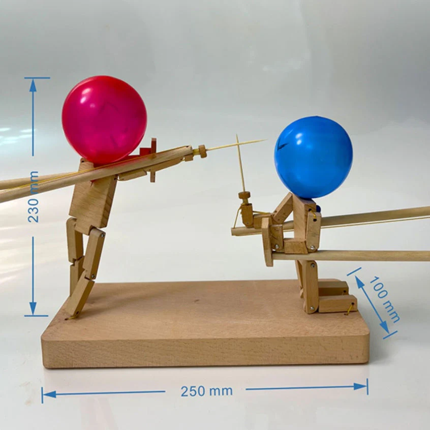 BalloonBrawlers™️ – Handmade Wooden Fighter Puppets - Image 4
