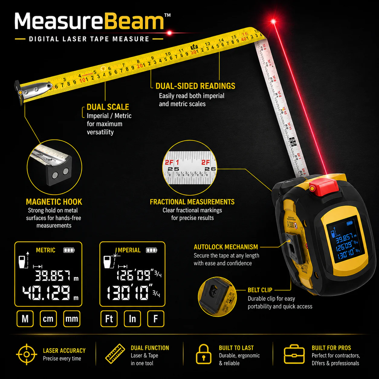 MeasureBeam™ - Digital Laser Tape Measure - Image 4