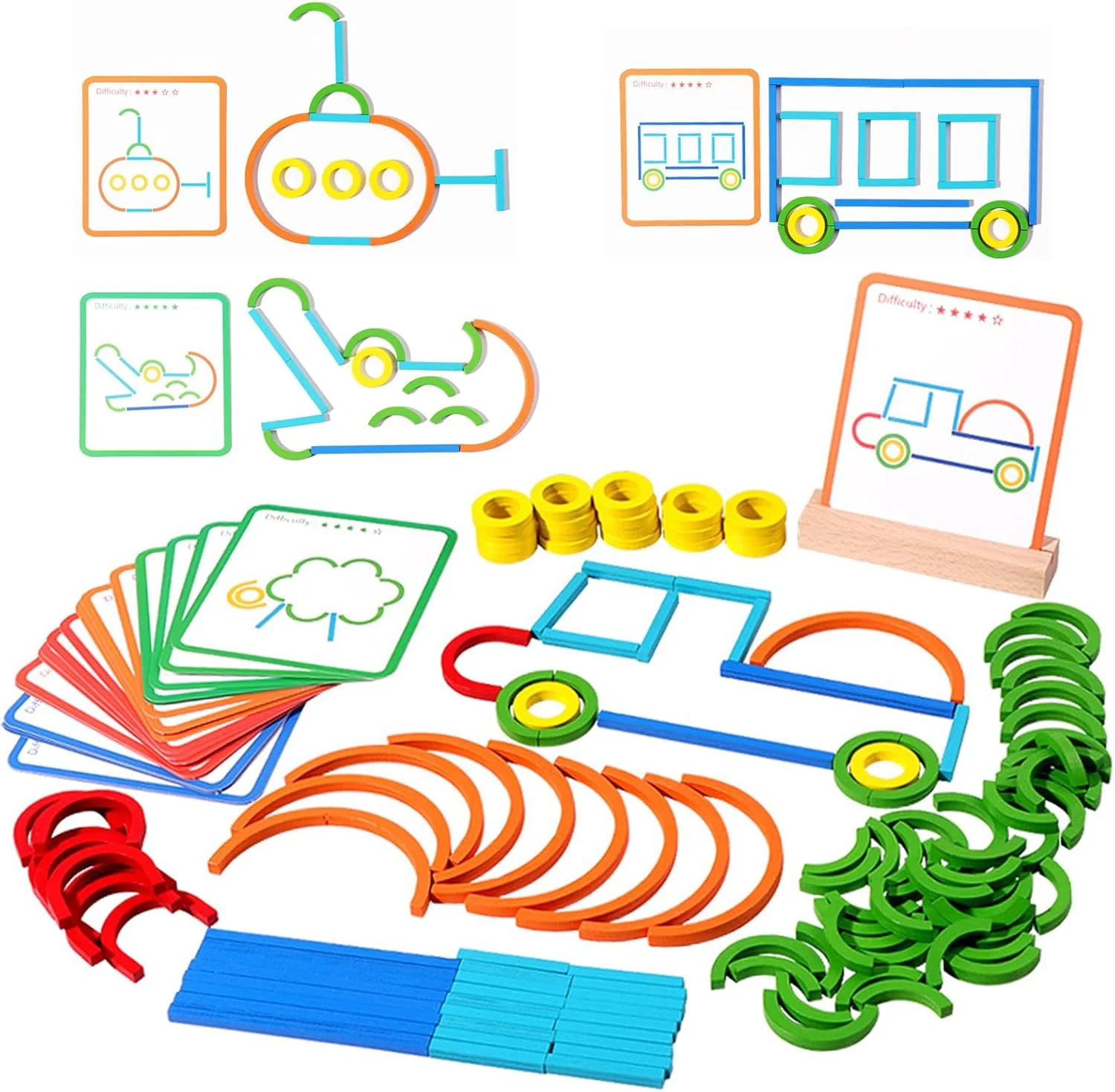 Build&Beyond™️- Montessori Sticks & Rings Set - Image 2