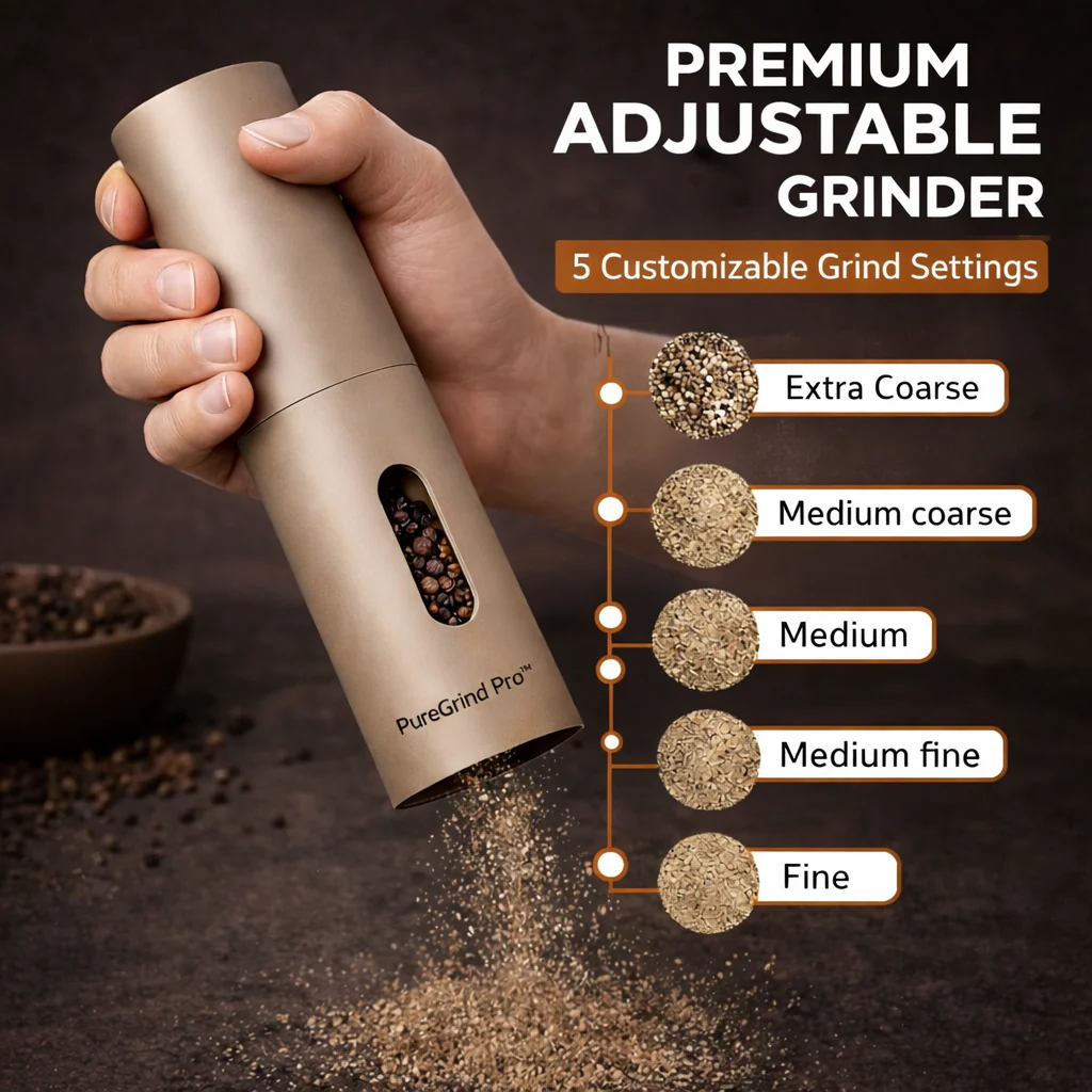 PureGrind Pro™ - Electric Salt & Pepper Grinder - Image 2