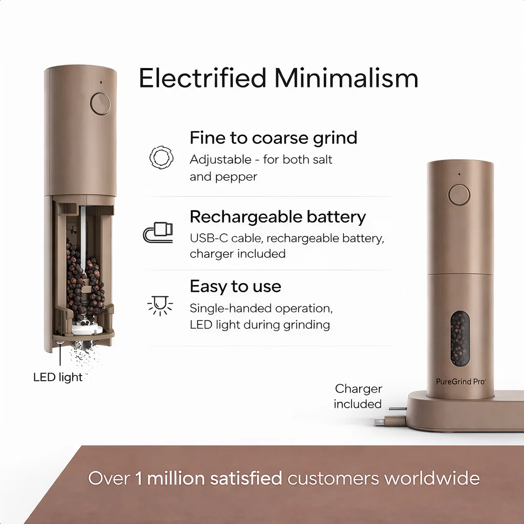 PureGrind Pro™ - Electric Salt & Pepper Grinder - Image 3