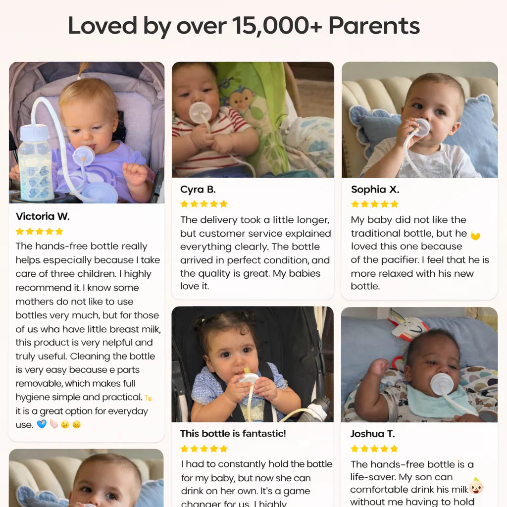 SnuggleSip™ - Hands-free baby bottle