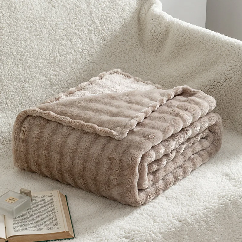 Textured Plush Fleece Throw Blanket - Image 7