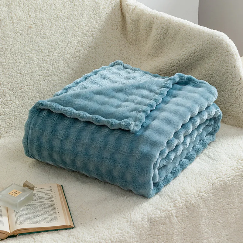 Textured Plush Fleece Throw Blanket - Image 8