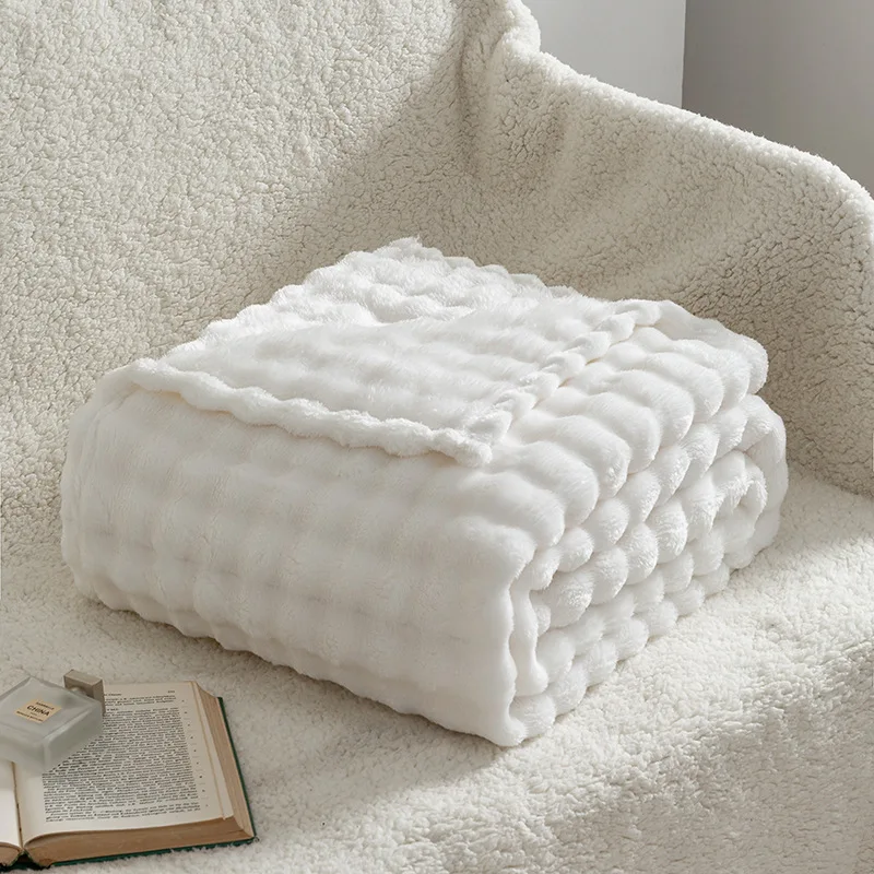 Textured Plush Fleece Throw Blanket - Image 9