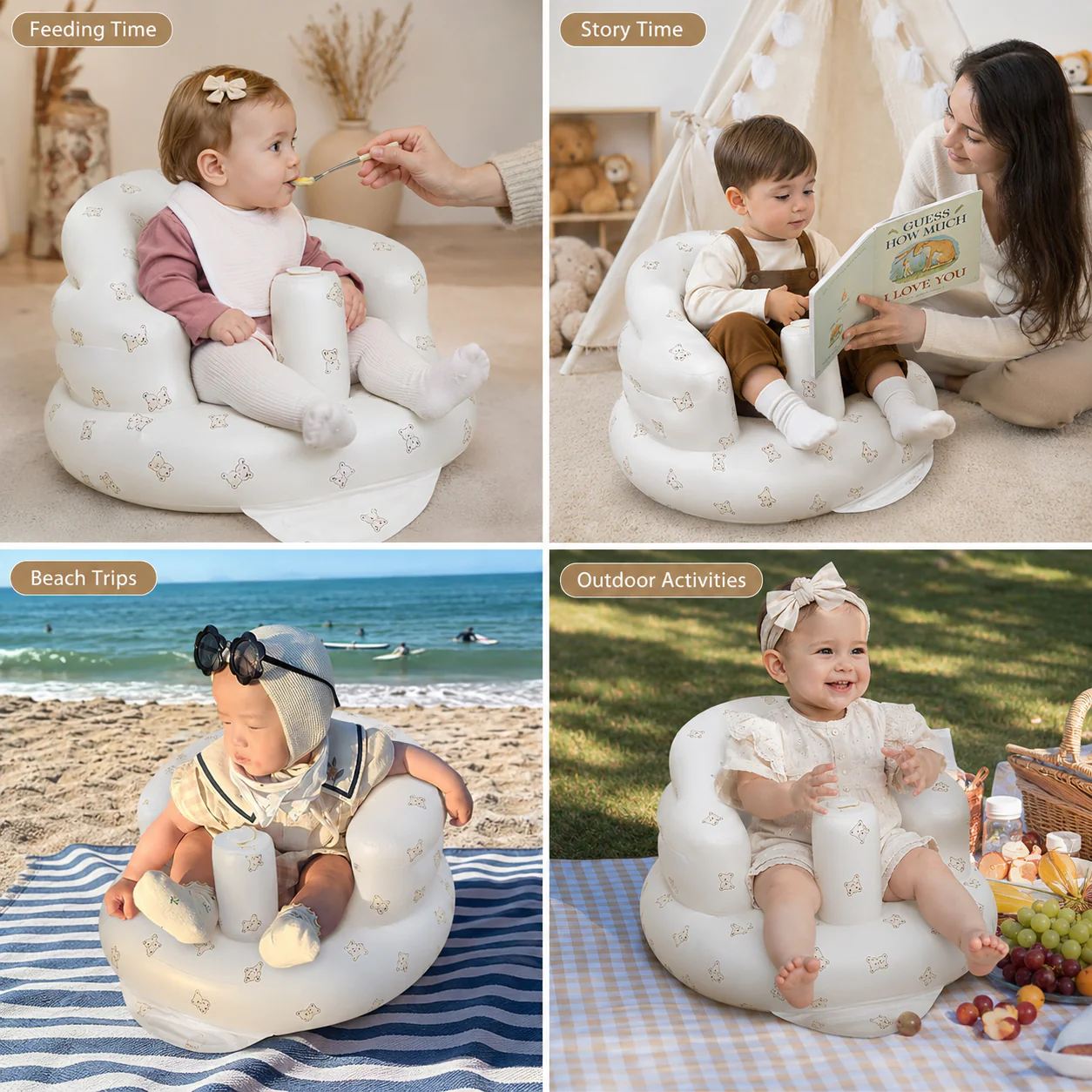 TravelTots™️ - Inflatable Baby Seat with built in air pump - Image 2