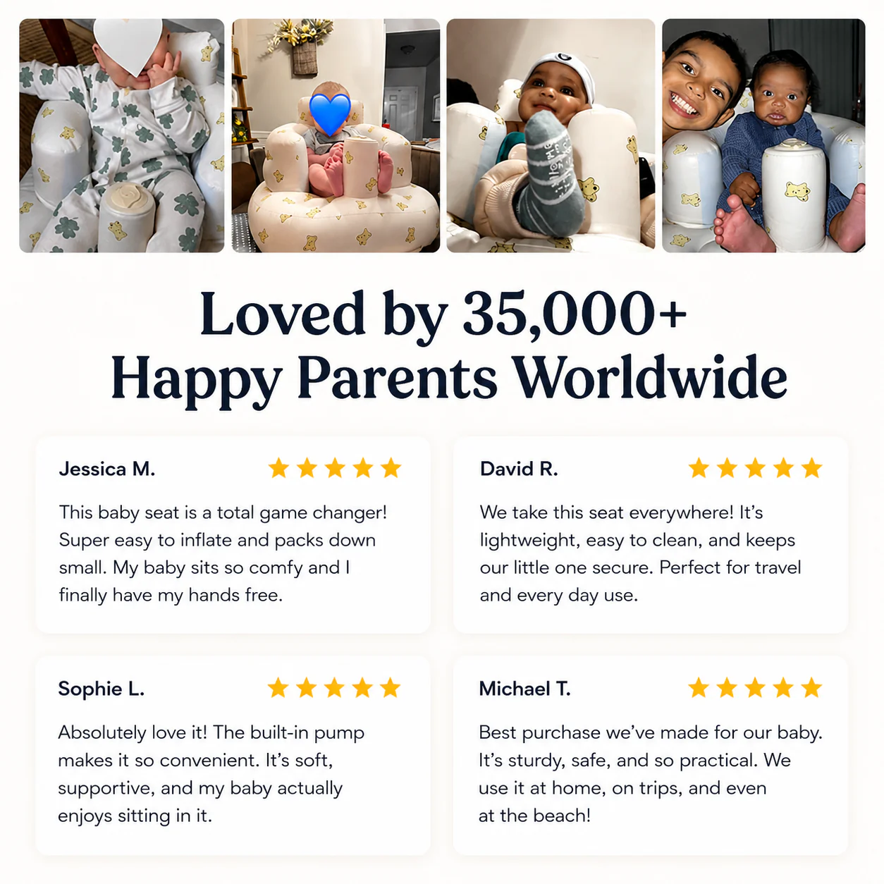 TravelTots™️ - Inflatable Baby Seat with built in air pump - Image 3