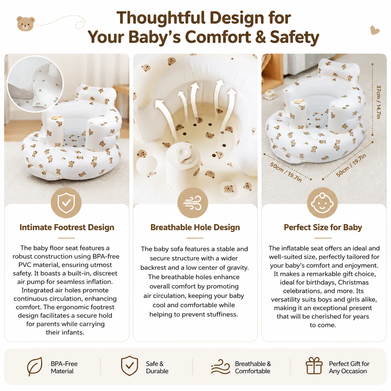 TravelTots™️ - Inflatable Baby Seat with built in air pump - Image 7