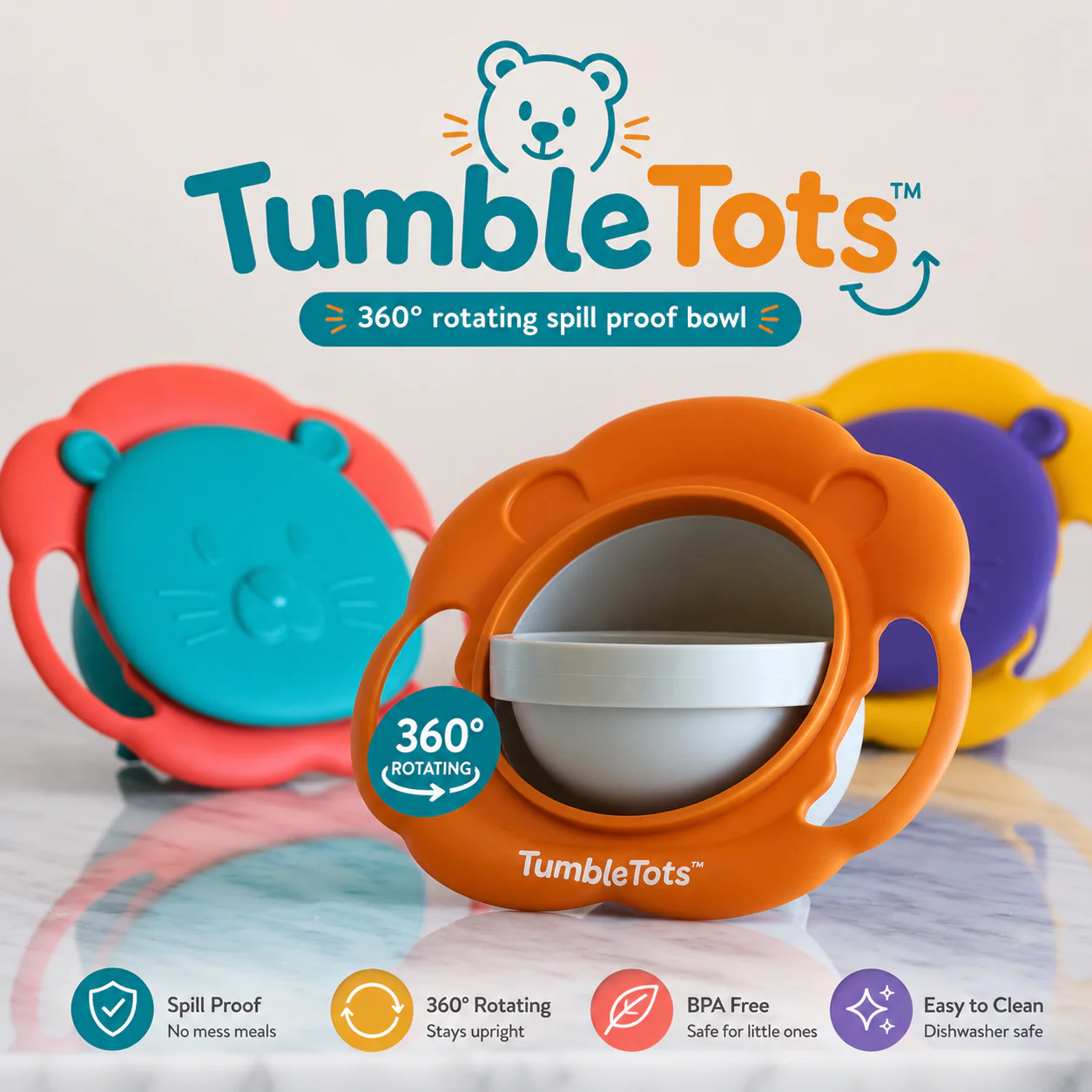 TumbleTots™ - 360° rotating spill proof bowl - Image 7