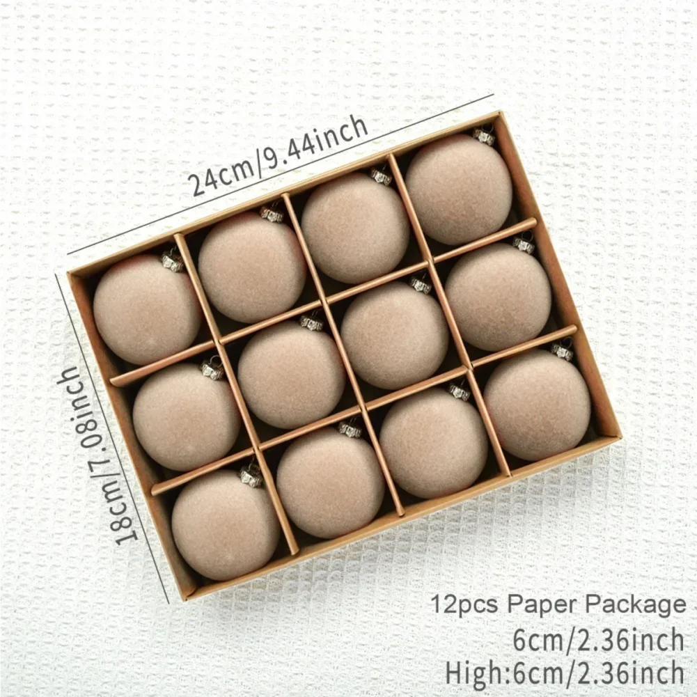 Velvet Christmas Bauble Set (12 pcs) - Image 4