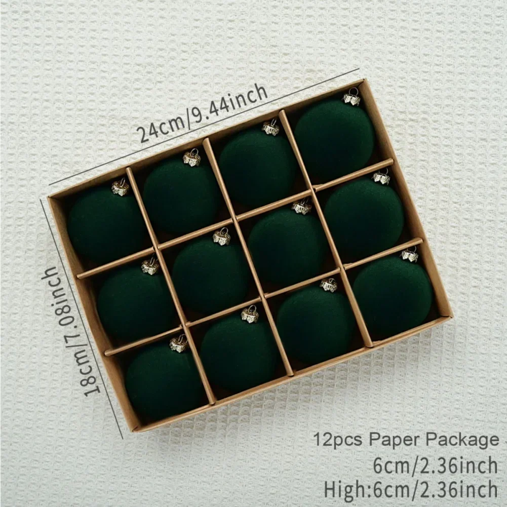 Velvet Christmas Bauble Set (12 pcs) - Image 5
