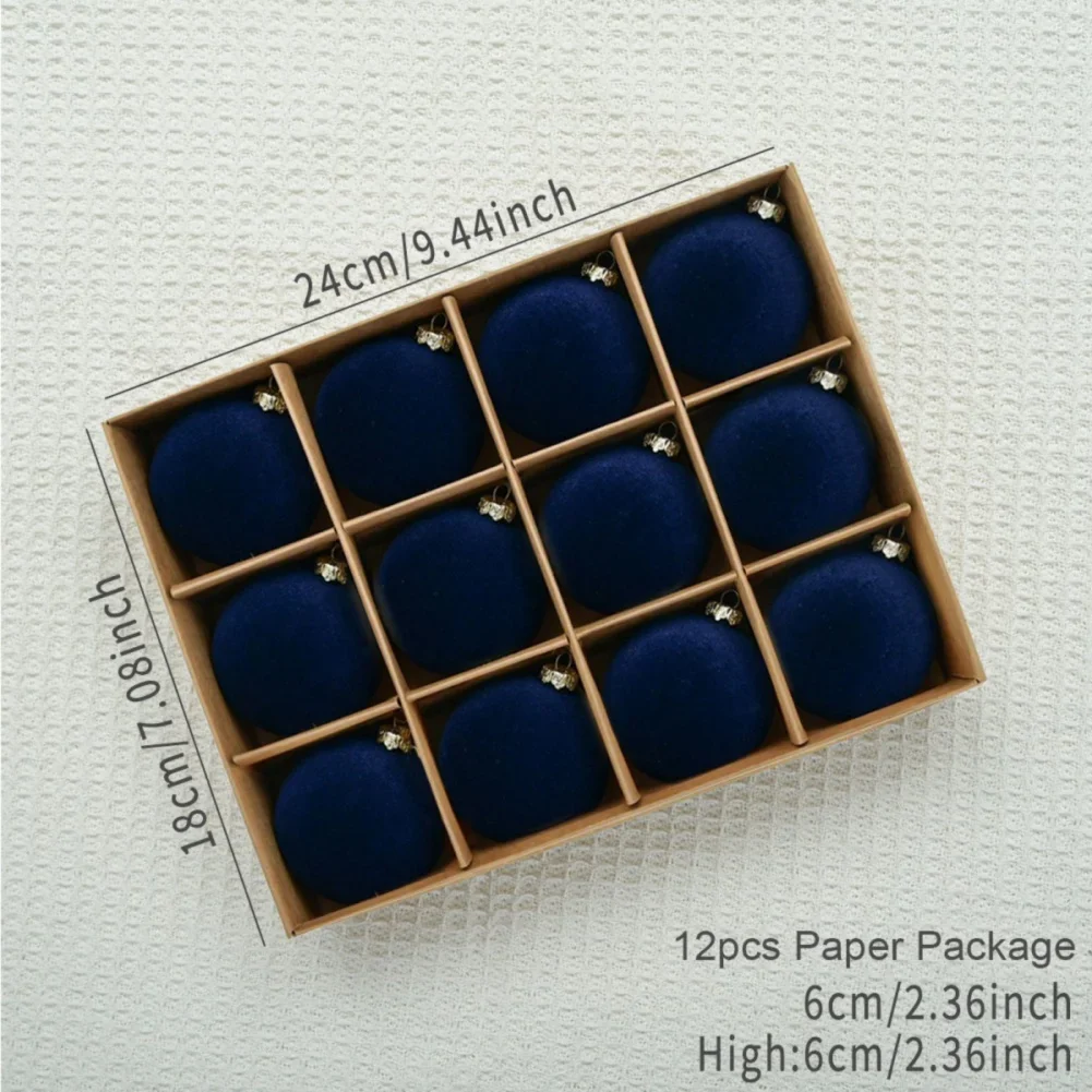 Velvet Christmas Bauble Set (12 pcs) - Image 8
